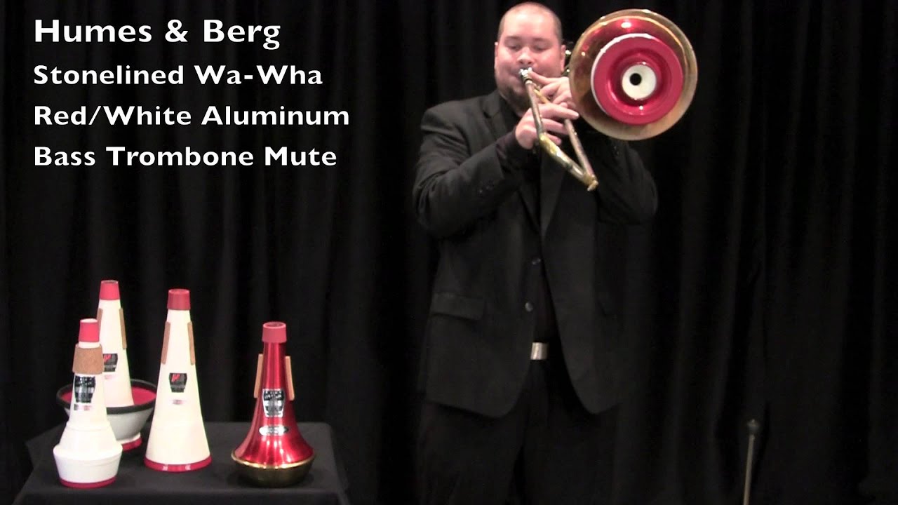 Humes and Berg Stonelined Pixie Straight Aluminum Red//White Trombone Mute 163