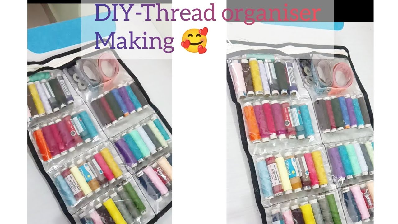 DIY-Thread organiser making 💓||thread organiser for beginners||thread storage box 