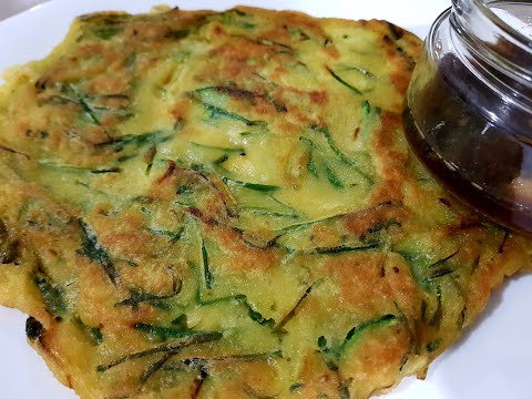 Zucchini Pancake easy to make 5minutes recipe (Korean Pancake BUTCHINGEA)호박부침개