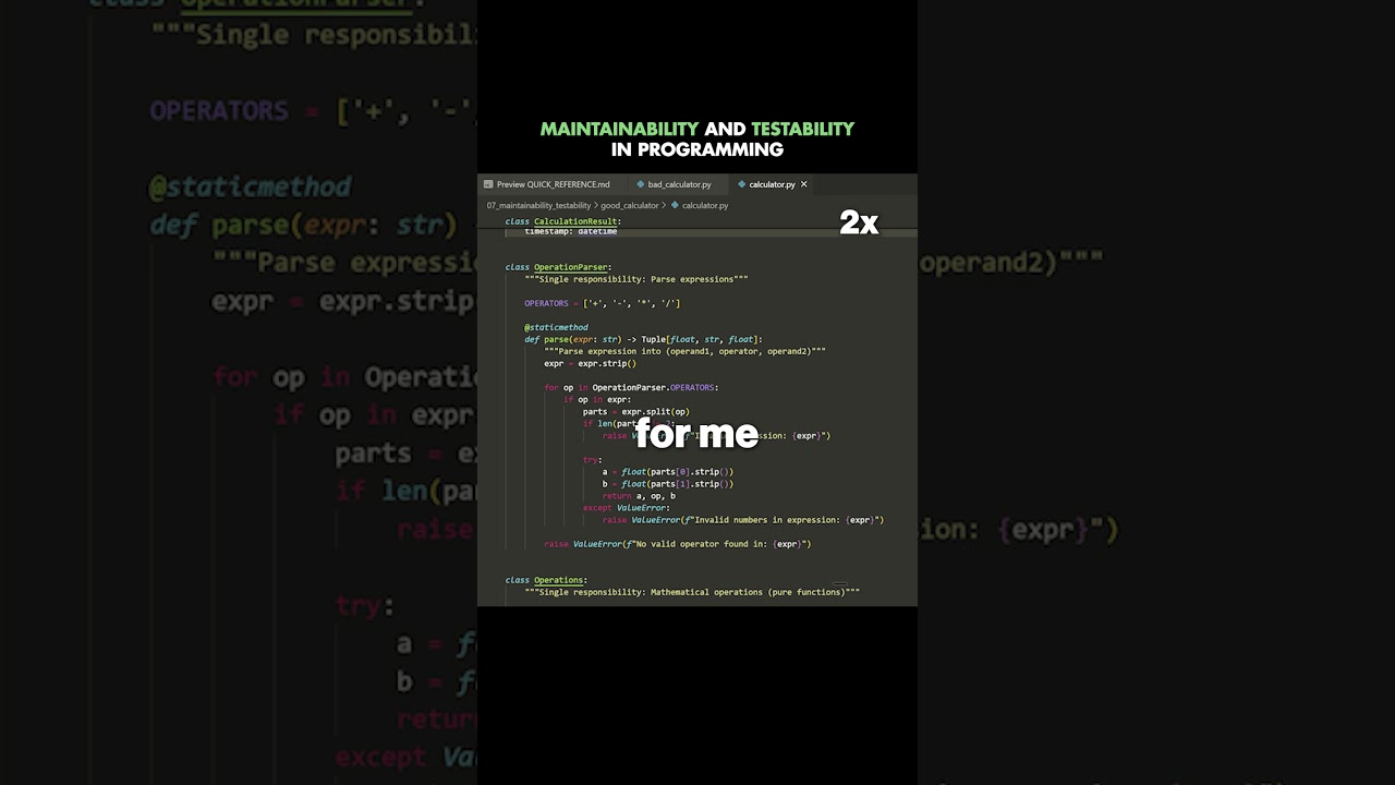 Maintainability & testability in Python.