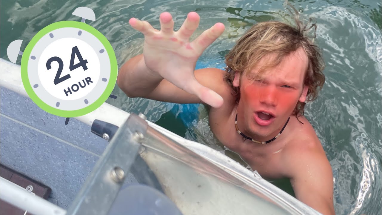 Surviving 24 Hours Stranded on a Lake! - YouTube