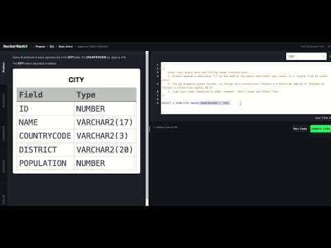 SQL Japanese Cities' Attributes