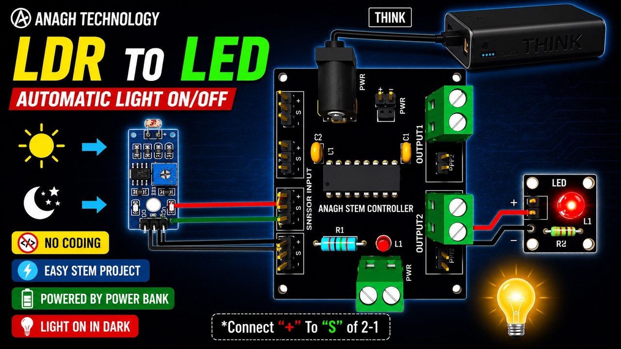 How To Make an AUTOMATIC STREET LIGHT Using an LDR Sensor - YouTube