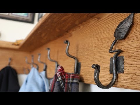 forged-leaves-and-hooks-coat-rack,-companion-to-my-dovetail-bench!--farmcraft101-diy