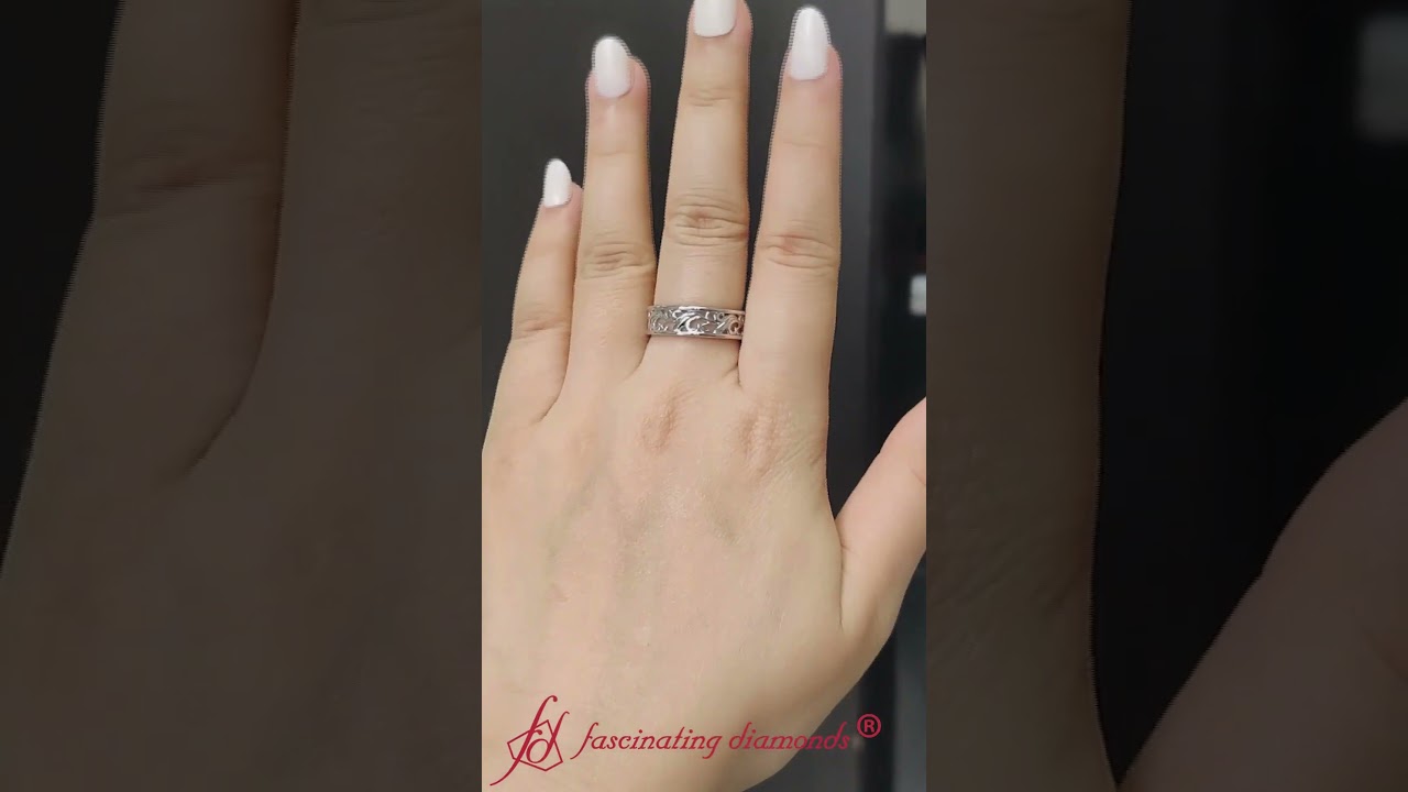 Women Filigree Wedding Band-FDW9301B 