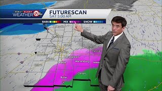 Temps will fall Friday night ahead of winter storm