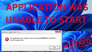 The application was unable to start correctly 0xc0000142. Click OK