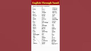 Common list of Prepositions #spokenenglishintamil #englishgrammar #learnenglishthroughtamil