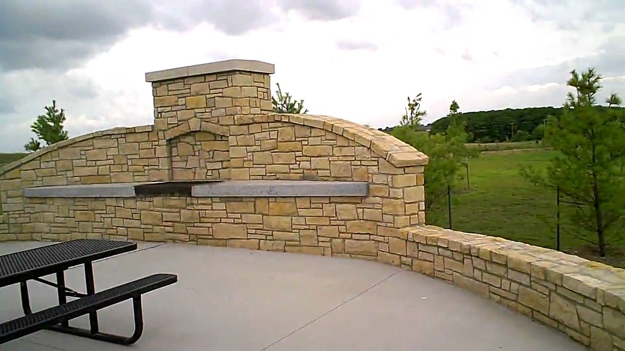 Outdoor BBQ and seating walls, Gardner, KS Celebration Park YouTube