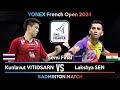 Kunlavut vitidsarn tha vs lakshya sen ind  french open 2024 badminton  semi final