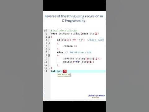 Reverse of the string using recursion in C programming ( c programming ...