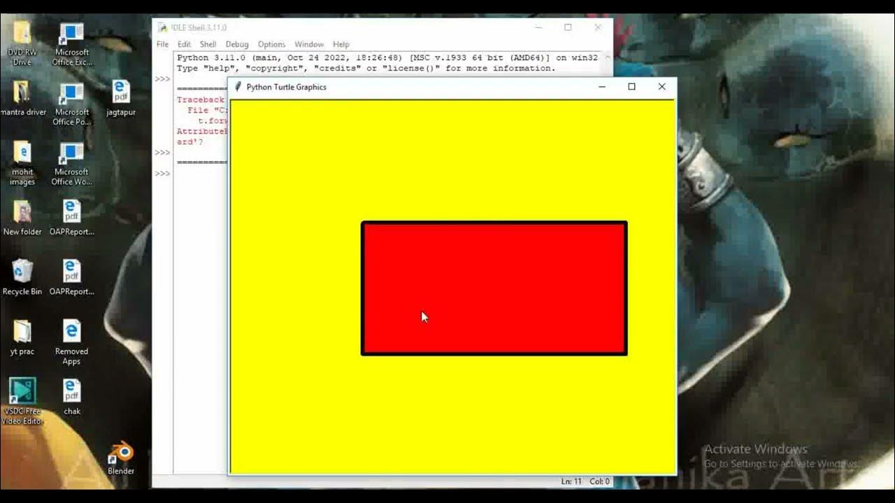 creating rectangle using python turtle - YouTube