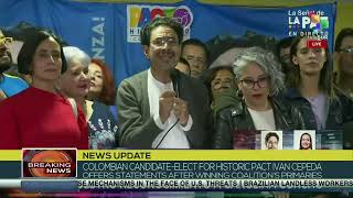 Breaking News | Ivan Cepeda offers statements after winning coalition´s primaries