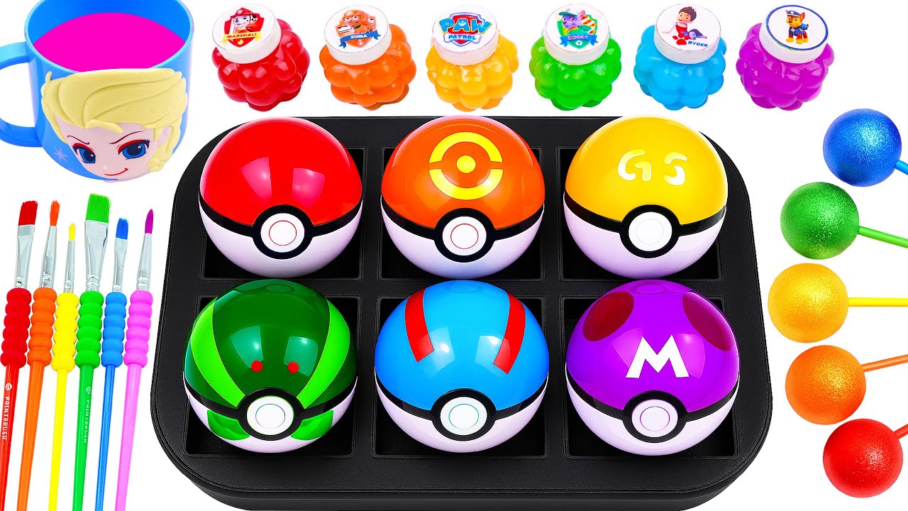 Satisfying DIY Video | How To Make Rainbow Pokémon Balls With Magic Lollipop | Cutting & ASMR