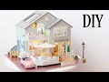 Diy miniature dollhouse kit  new zealand queenstown  with pink car  relaxing satisfying