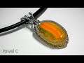 Pendant With a Yellow Stone | Wire Wrapping Stones