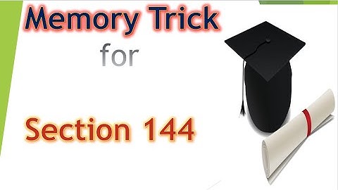 Memory trick of section 144 in AUDIT