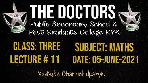 Class Three Maths Lecture # 11 [05-June-2021] dpsryk