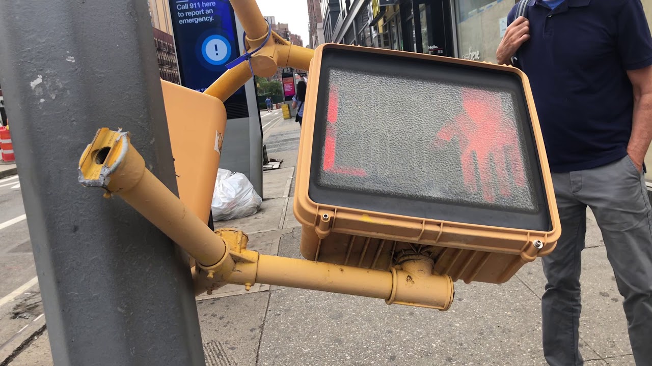 Upside down walk sign