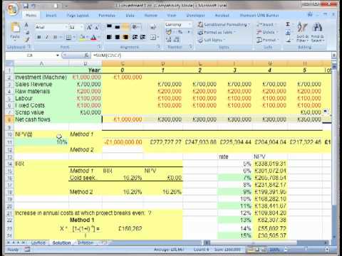 Long term project evaluation Using NPV in excel.