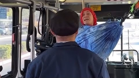 Crazy Man In Hammock On Bus Going Viral