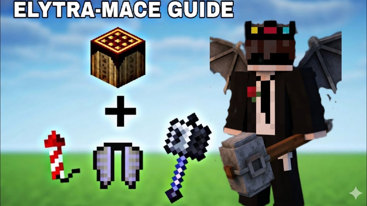 Minecraft master mace + elytra PvP in mobile pocket edition ☠️🥶💯 # ...