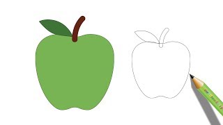 apple drawing easy draw