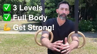Famous 3 Gymnastic Rings Workouts - Beginner, Intermediate, and Advanced Profile