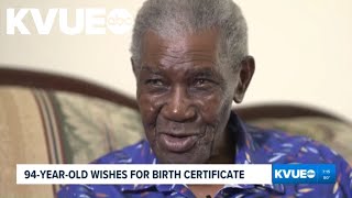 94-year-old Houston man hopes to get birth certificate