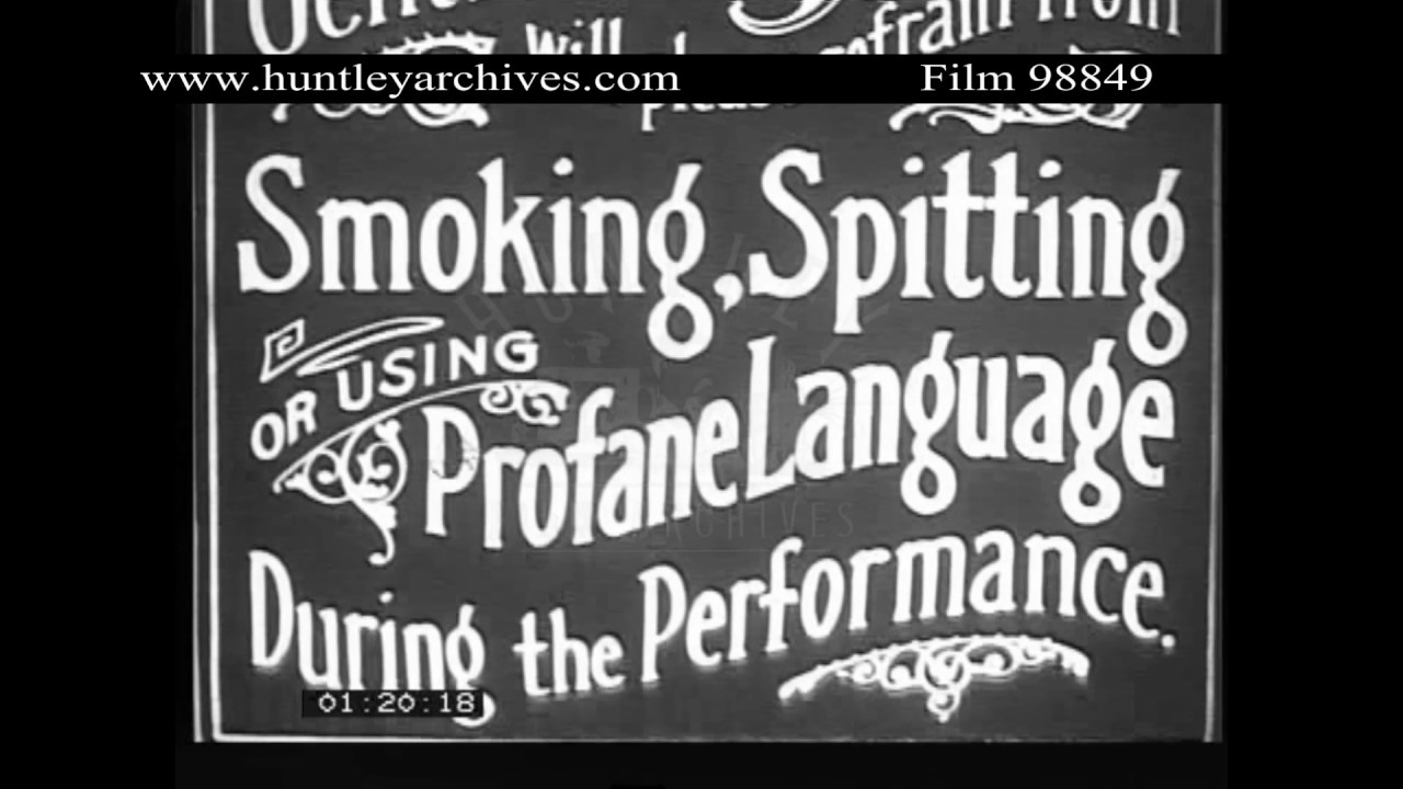 Please Don't Smoke or Spit in this Cinema.  Archive film 98849