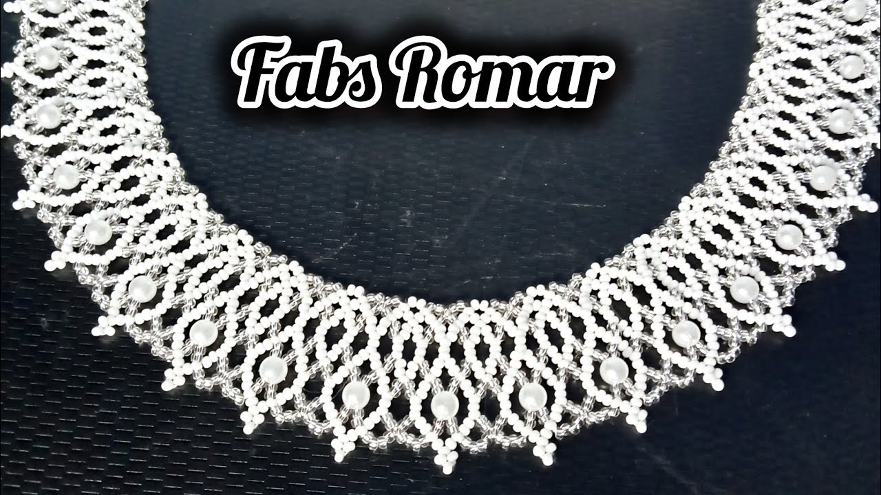 Collar de chaquira blanco / cristal 