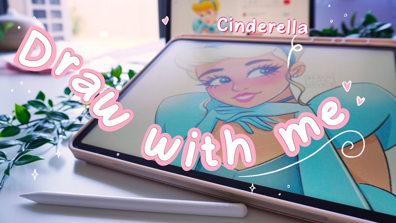 Chill draw with me (Procreate)🌸drawing Cinderella on the iPad Pro