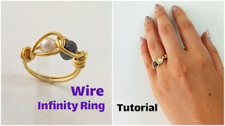 DIY Infinity Ring - Wire ring making tutorial- wire beaded ring