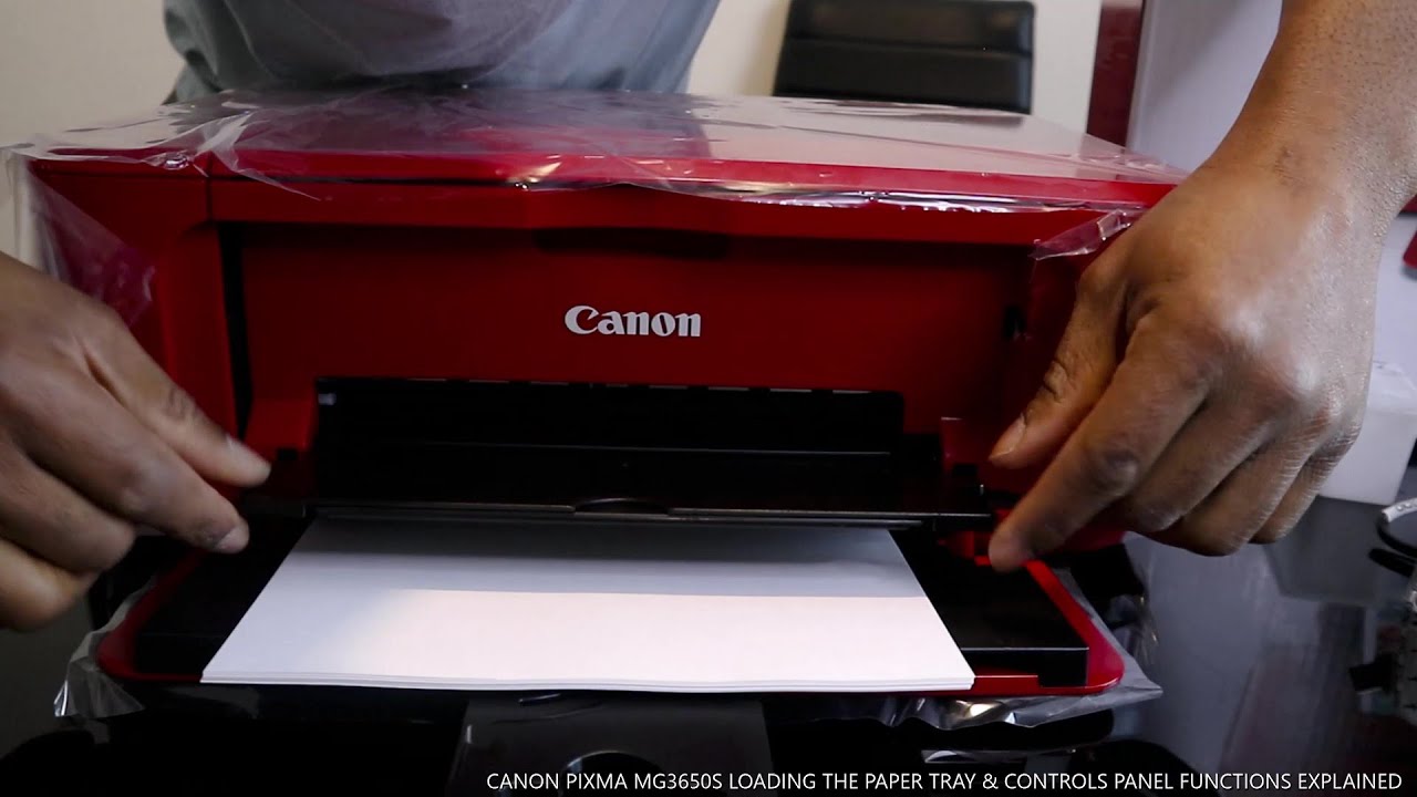 CANON PIXMA MG3650S LOADING THE PAPER TRAY & CONTROLS PANEL FUNCTIONS  EXPLAINED 