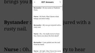 OET Speaking video | Answer Script | OET Answers #shorts #oetwriting #oet #oetexam