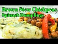 Brown stew Chickpeas And Spinach Dumplings
