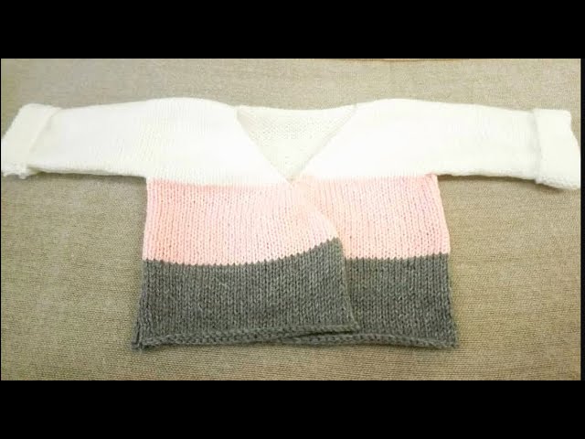 TUTO TRICOT BRASSIERE KIMONO BEBE FACILE ET RAPIDE EASY KNITTING BABY 