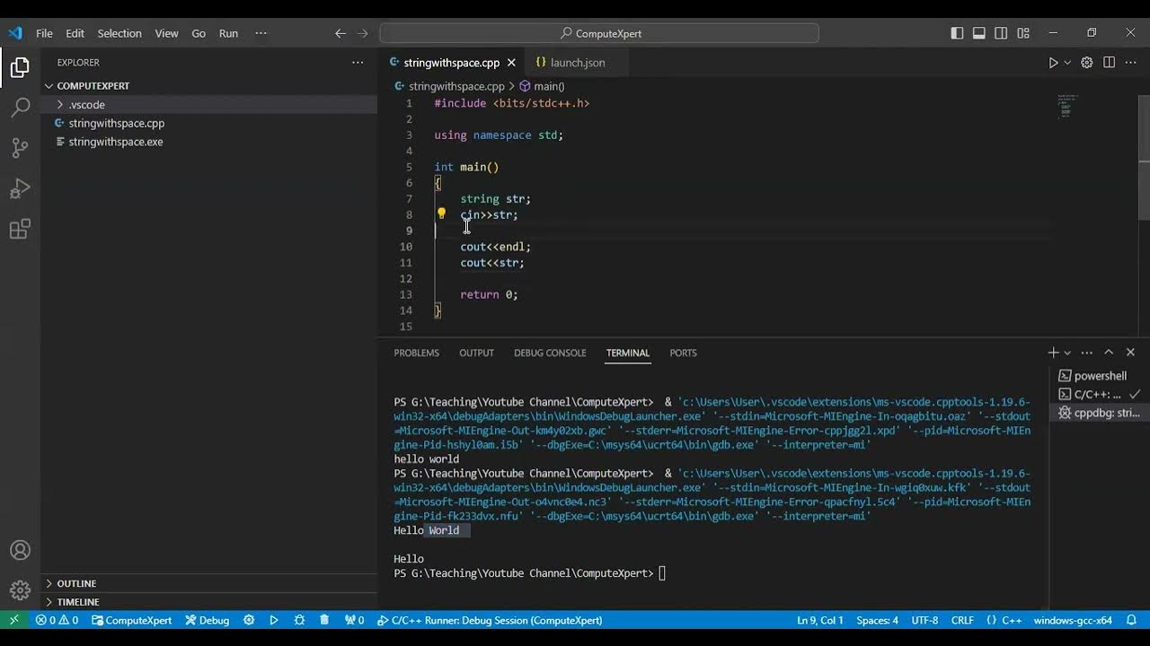 Take string input with space youtube
