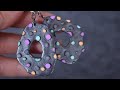 organic retro earrings from polymer clay tutorial FIMO DIY Jewelry confetti earrings