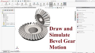 Draw and Simulate Bevel Gear Motion | SolidWorks Tutorial