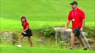 Tiger Woods' daughter, Sam, followed her dad and wore a matching outfit at TPC Boston