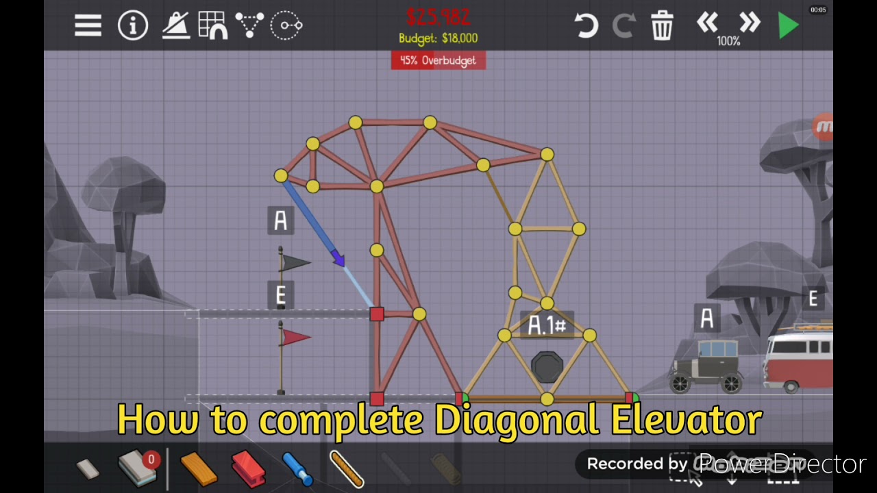 How to complete Diagonal Elevator level in Poly Bridge 2 YouTube