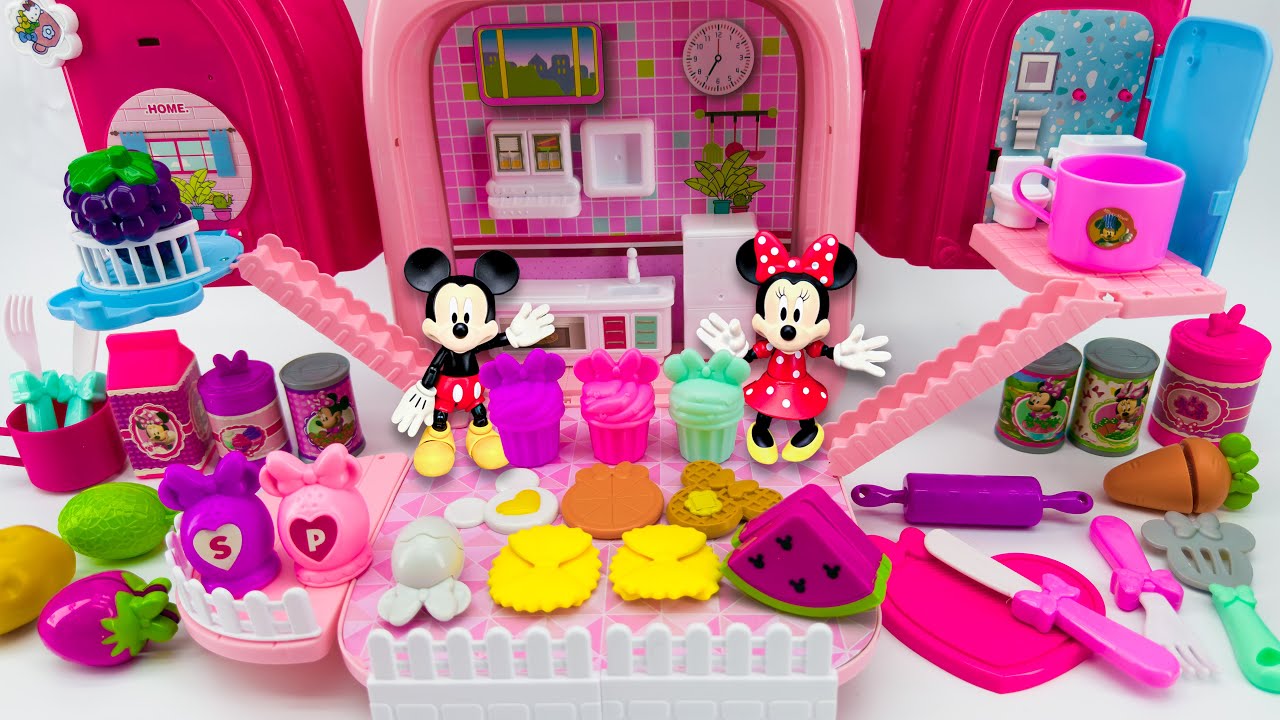 15 Minutes Ultimate Pink Kitchen & Bakery Toys Playset, Unboxing Disney Minnie & Mickey Toys Review