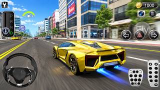 💛🏎️ Gold Lamborghini at FULL SPEED Through City Traffic! 😱 | 3D Driving Class screenshot 3