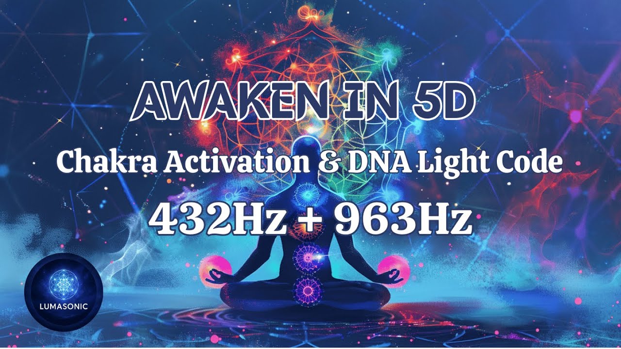 Awaken in 5D • Chakra Activation & DNA Light Code 432Hz + 963Hz - YouTube