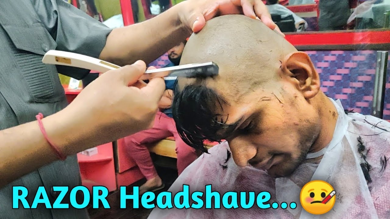 Headshave / How to Dandruff HeadShave in Hindi/ Dandruff Removal Headshave/Straight Razor Headshave