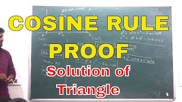 Cosine Rule - Solution of Triangle -JEE - Lecture 4