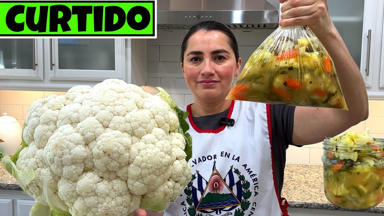 Como hacer COLIFLOR CURTIDA: Ideal para tacos, pupusas y mas