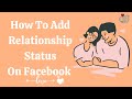 How To Add Relationship Status On Facebook// In a relationship
