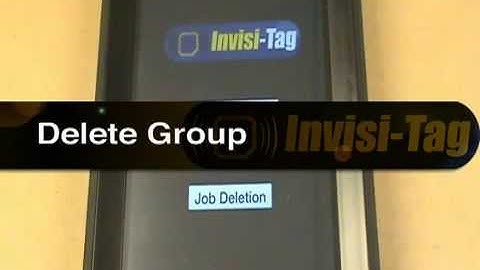 Invisi-Tag RFID System- How To Use Delete Group Function